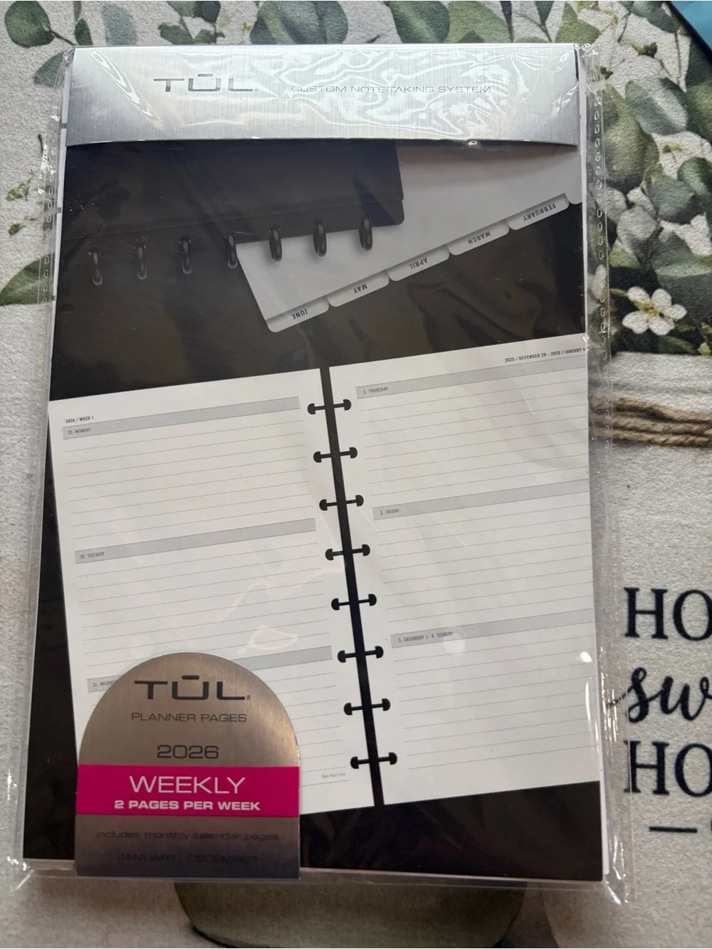 2026 Weekly Planner Refill Pages - Black